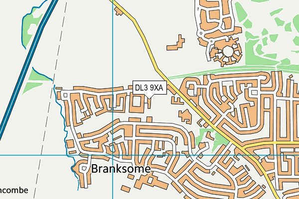 DL3 9XA map - OS VectorMap District (Ordnance Survey)
