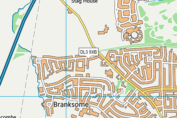 DL3 9XB map - OS VectorMap District (Ordnance Survey)
