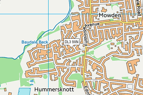 DL3 9XN map - OS VectorMap District (Ordnance Survey)
