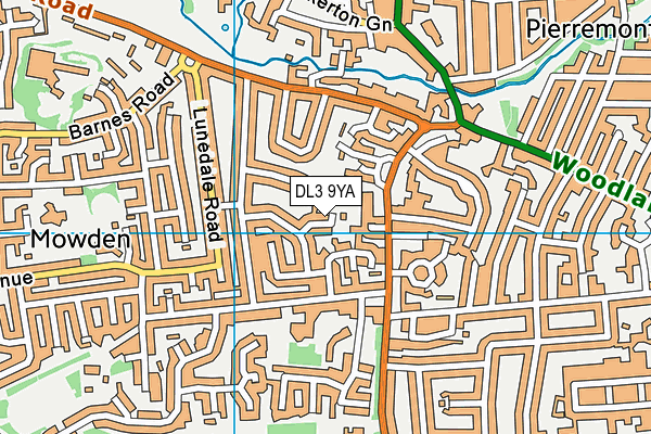 DL3 9YA map - OS VectorMap District (Ordnance Survey)