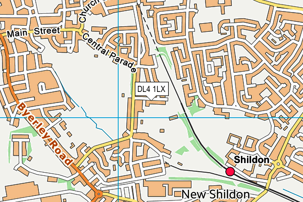 Shildon Railway Sports & Social Club map (DL4 1LX) - OS VectorMap District (Ordnance Survey)