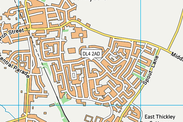 DL4 2AD map - OS VectorMap District (Ordnance Survey)