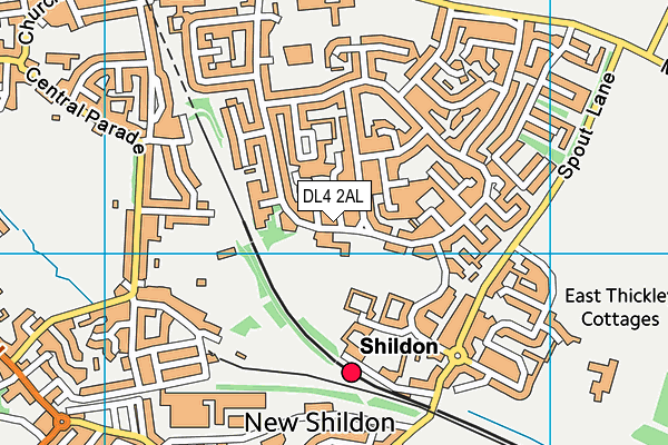 Shildon Jubilee Fields map (DL4 2AL) - OS VectorMap District (Ordnance Survey)
