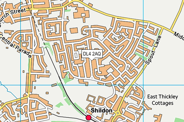 DL4 2AQ map - OS VectorMap District (Ordnance Survey)