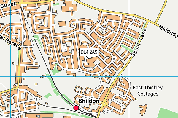 DL4 2AS map - OS VectorMap District (Ordnance Survey)