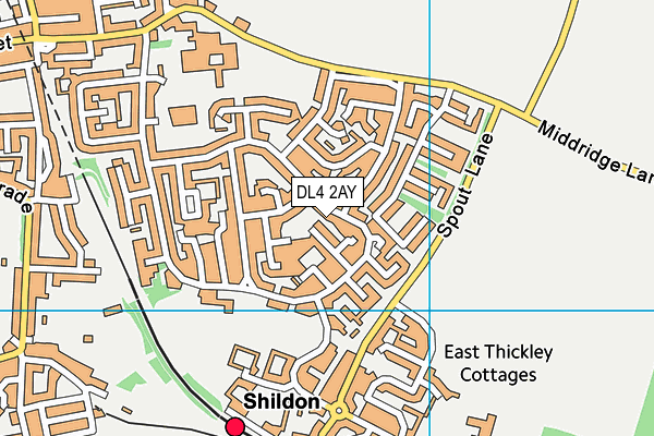 DL4 2AY map - OS VectorMap District (Ordnance Survey)
