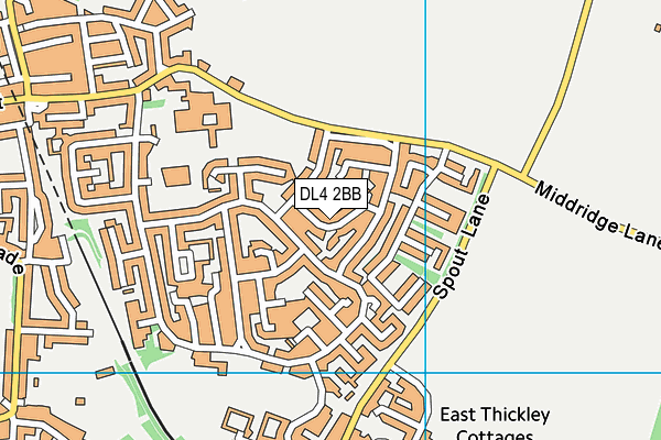 DL4 2BB map - OS VectorMap District (Ordnance Survey)