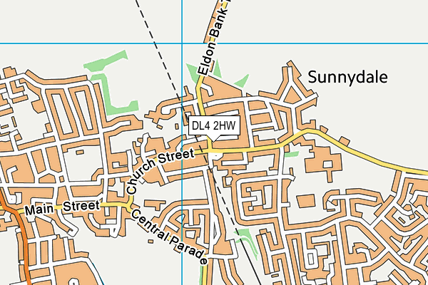 DL4 2HW map - OS VectorMap District (Ordnance Survey)