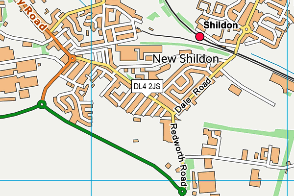 DL4 2JS map - OS VectorMap District (Ordnance Survey)