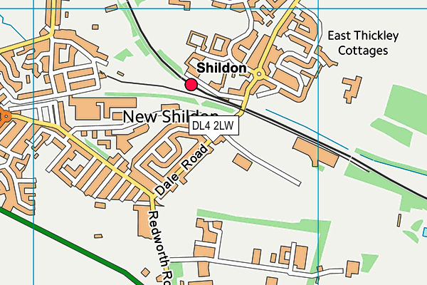 DL4 2LW map - OS VectorMap District (Ordnance Survey)