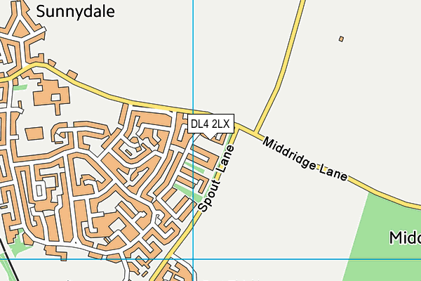 DL4 2LX map - OS VectorMap District (Ordnance Survey)