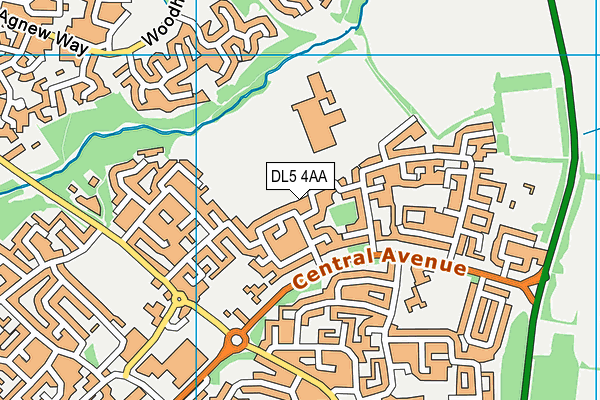 DL5 4AA map - OS VectorMap District (Ordnance Survey)