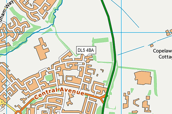 DL5 4BA map - OS VectorMap District (Ordnance Survey)