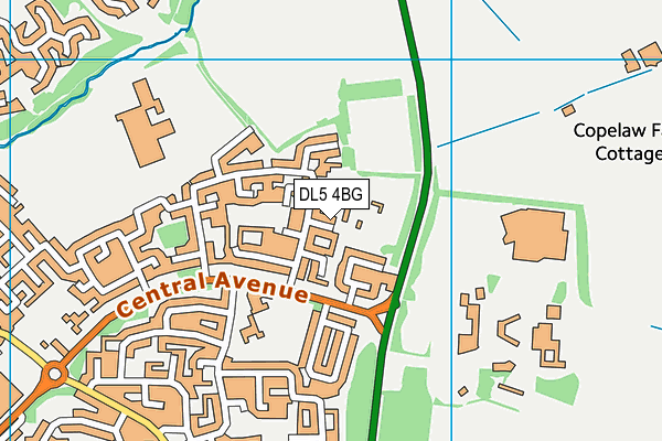 DL5 4BG map - OS VectorMap District (Ordnance Survey)