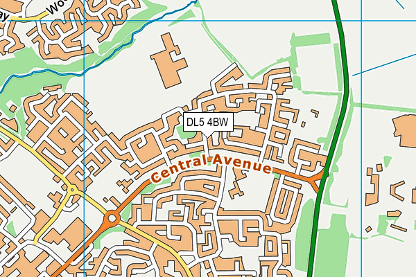 DL5 4BW map - OS VectorMap District (Ordnance Survey)