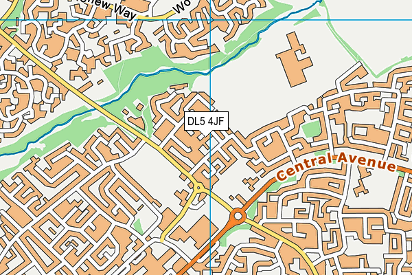 DL5 4JF map - OS VectorMap District (Ordnance Survey)