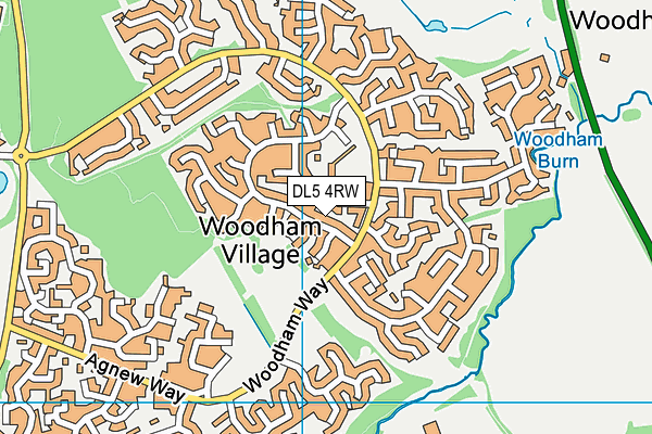 DL5 4RW map - OS VectorMap District (Ordnance Survey)
