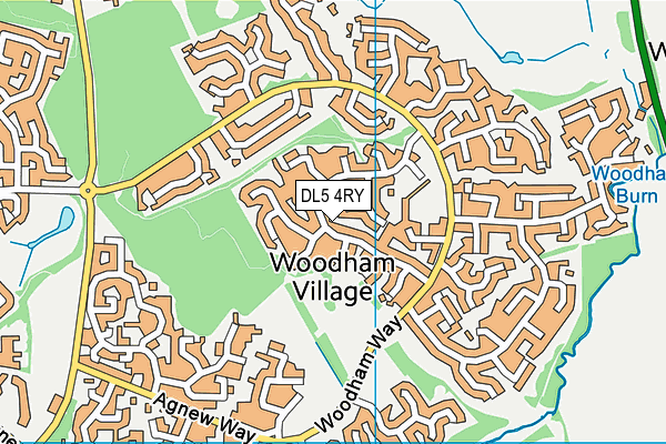 DL5 4RY map - OS VectorMap District (Ordnance Survey)