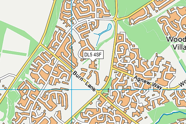 DL5 4SF map - OS VectorMap District (Ordnance Survey)
