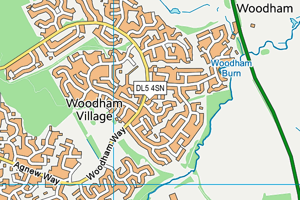 DL5 4SN map - OS VectorMap District (Ordnance Survey)