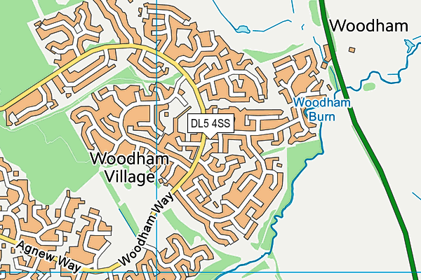 DL5 4SS map - OS VectorMap District (Ordnance Survey)