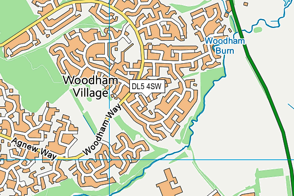 DL5 4SW map - OS VectorMap District (Ordnance Survey)