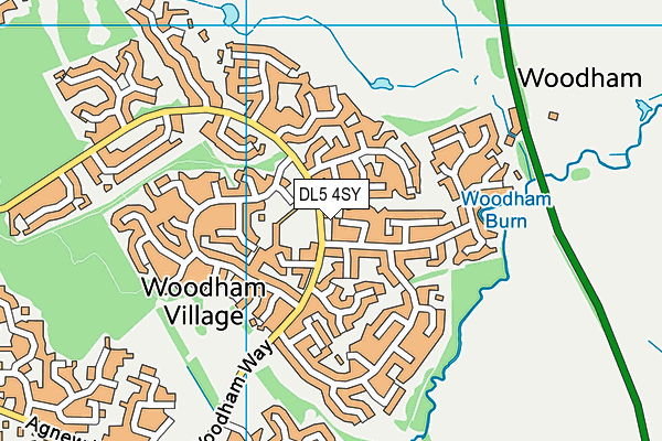 DL5 4SY map - OS VectorMap District (Ordnance Survey)