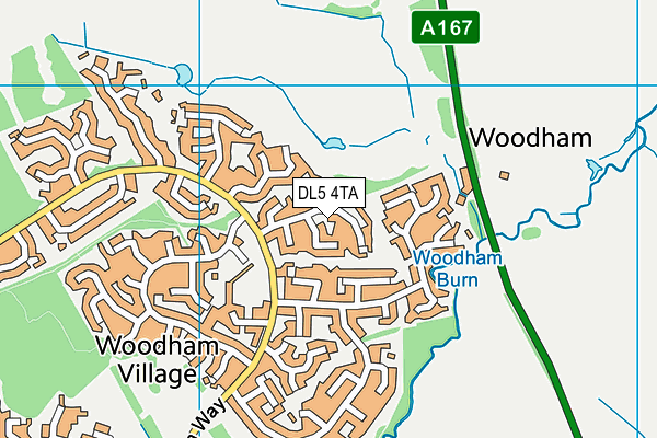 DL5 4TA map - OS VectorMap District (Ordnance Survey)