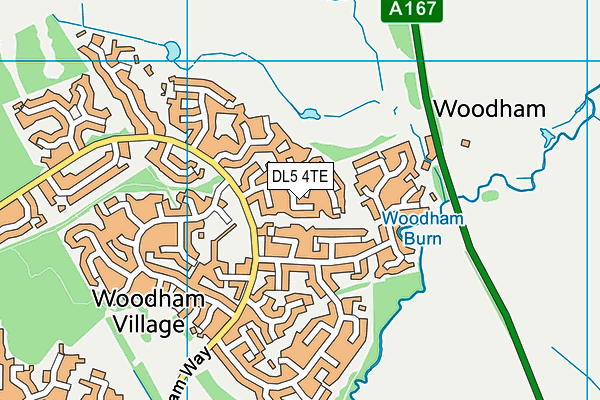 DL5 4TE map - OS VectorMap District (Ordnance Survey)