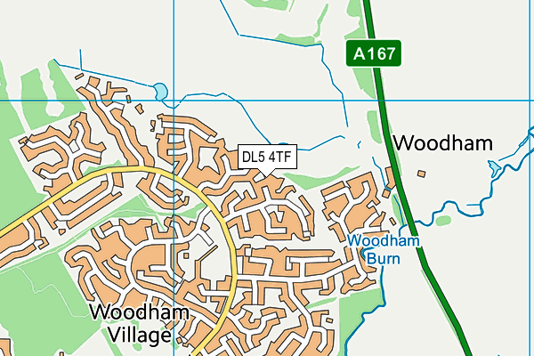 DL5 4TF map - OS VectorMap District (Ordnance Survey)