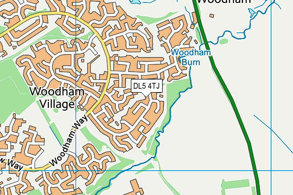 DL5 4TJ map - OS VectorMap District (Ordnance Survey)