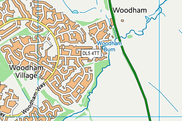 DL5 4TT map - OS VectorMap District (Ordnance Survey)