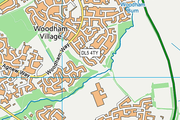 DL5 4TY map - OS VectorMap District (Ordnance Survey)