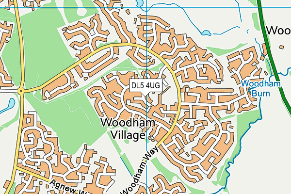 DL5 4UG map - OS VectorMap District (Ordnance Survey)