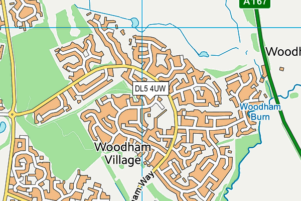 DL5 4UW map - OS VectorMap District (Ordnance Survey)