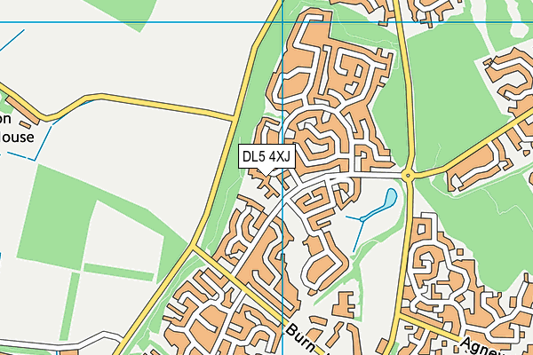 DL5 4XJ map - OS VectorMap District (Ordnance Survey)