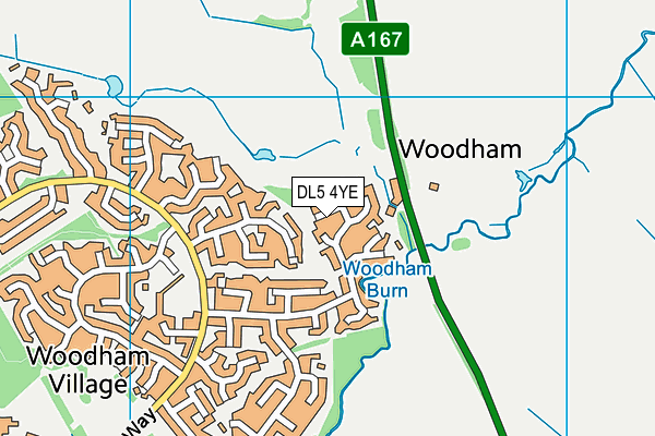 DL5 4YE map - OS VectorMap District (Ordnance Survey)
