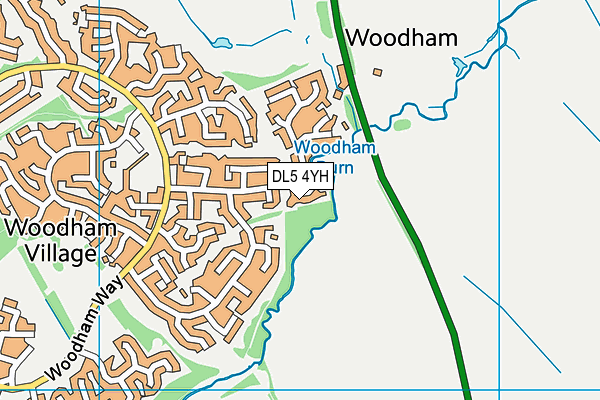 DL5 4YH map - OS VectorMap District (Ordnance Survey)