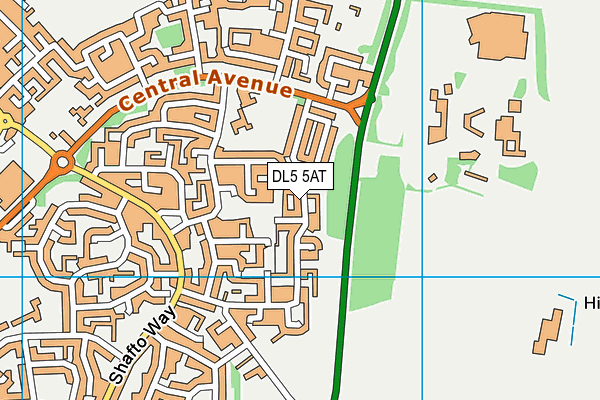 DL5 5AT map - OS VectorMap District (Ordnance Survey)