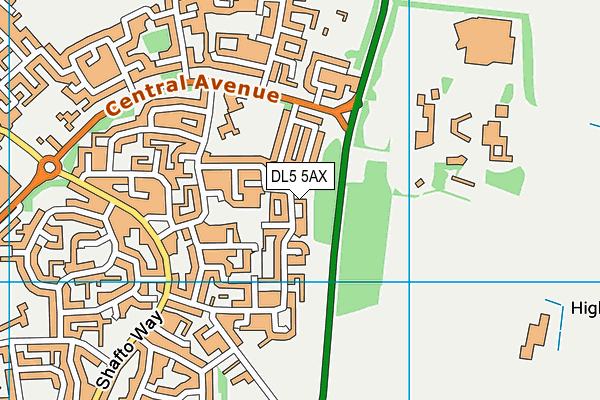 DL5 5AX map - OS VectorMap District (Ordnance Survey)