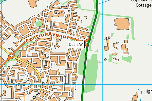 DL5 5AY map - OS VectorMap District (Ordnance Survey)