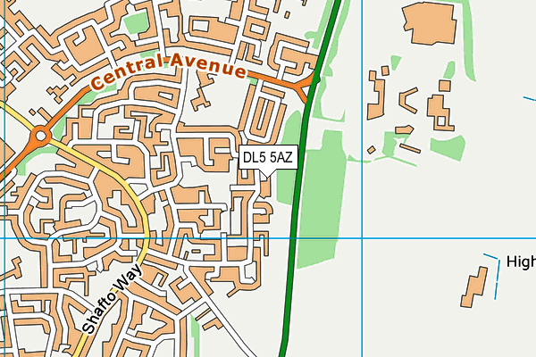 DL5 5AZ map - OS VectorMap District (Ordnance Survey)