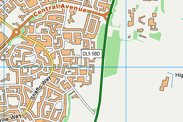 DL5 5BD map - OS VectorMap District (Ordnance Survey)