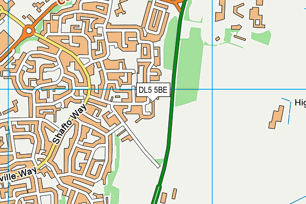 DL5 5BE map - OS VectorMap District (Ordnance Survey)