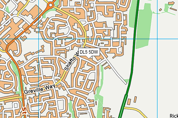 DL5 5DW map - OS VectorMap District (Ordnance Survey)