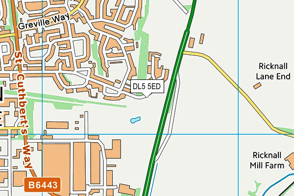 DL5 5ED map - OS VectorMap District (Ordnance Survey)