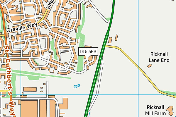 DL5 5ES map - OS VectorMap District (Ordnance Survey)