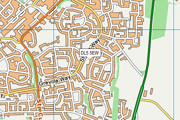 DL5 5EW map - OS VectorMap District (Ordnance Survey)