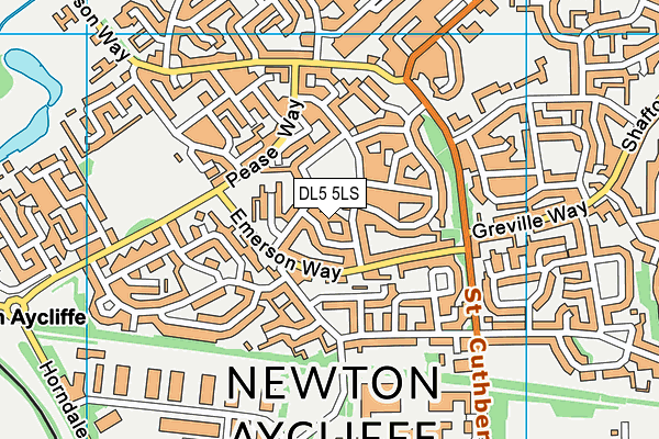 DL5 5LS map - OS VectorMap District (Ordnance Survey)