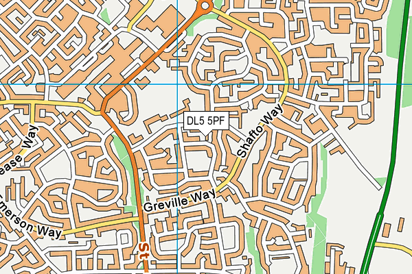 DL5 5PF map - OS VectorMap District (Ordnance Survey)